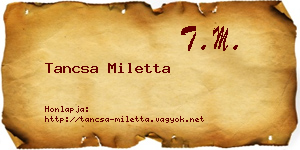 Tancsa Miletta névjegykártya